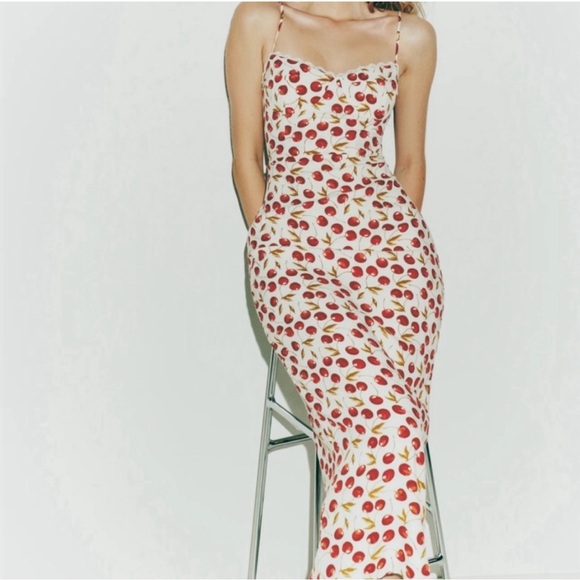 Reformation Dresses & Skirts - Reformation Pennington Dress in Cherry Print 6